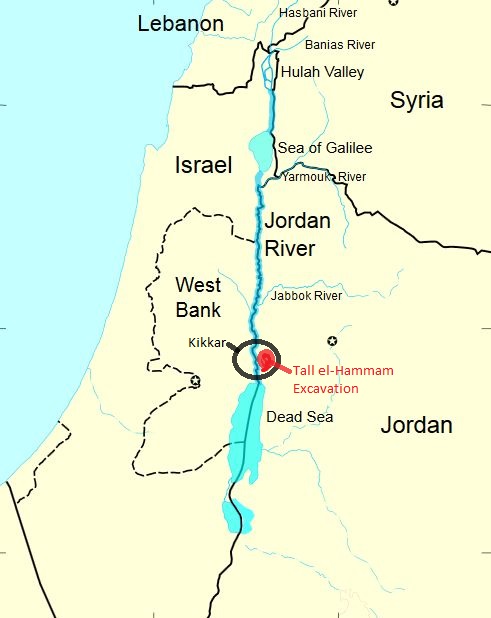 地圖上塔哈曼遺址的位置。（Wikimedia)